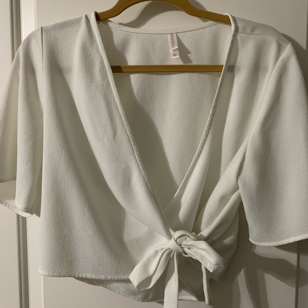 White wrap top